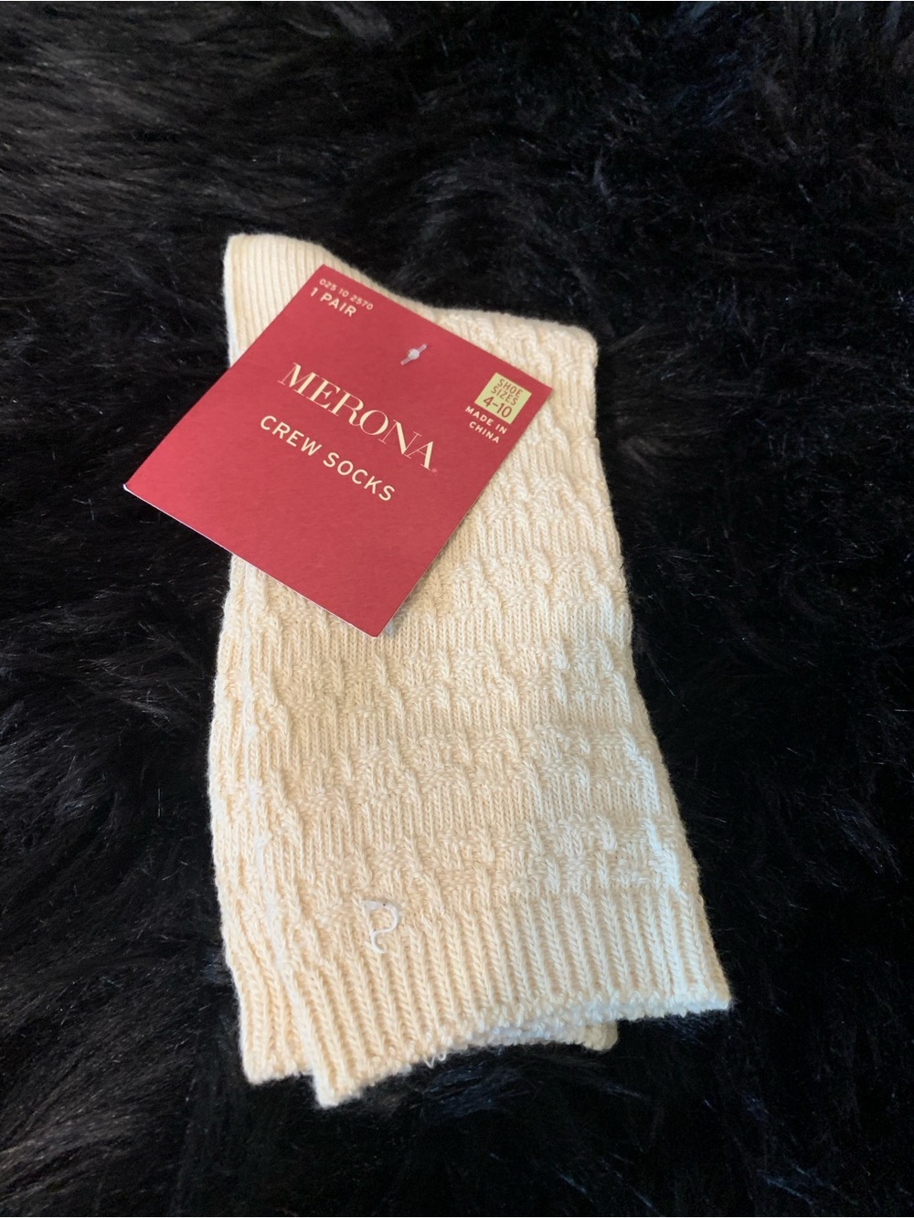 Merona Cream Cable Knit Socks with Retail Tag